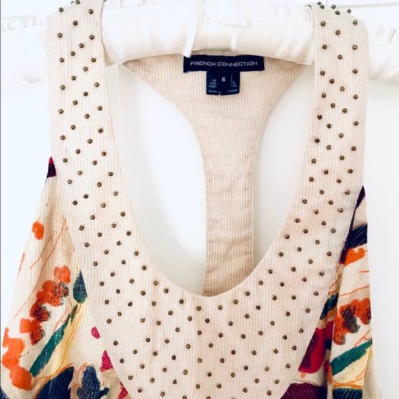 French Connection Cotton Dress w/ Beaded Halter 6 - Picture 3 of 6